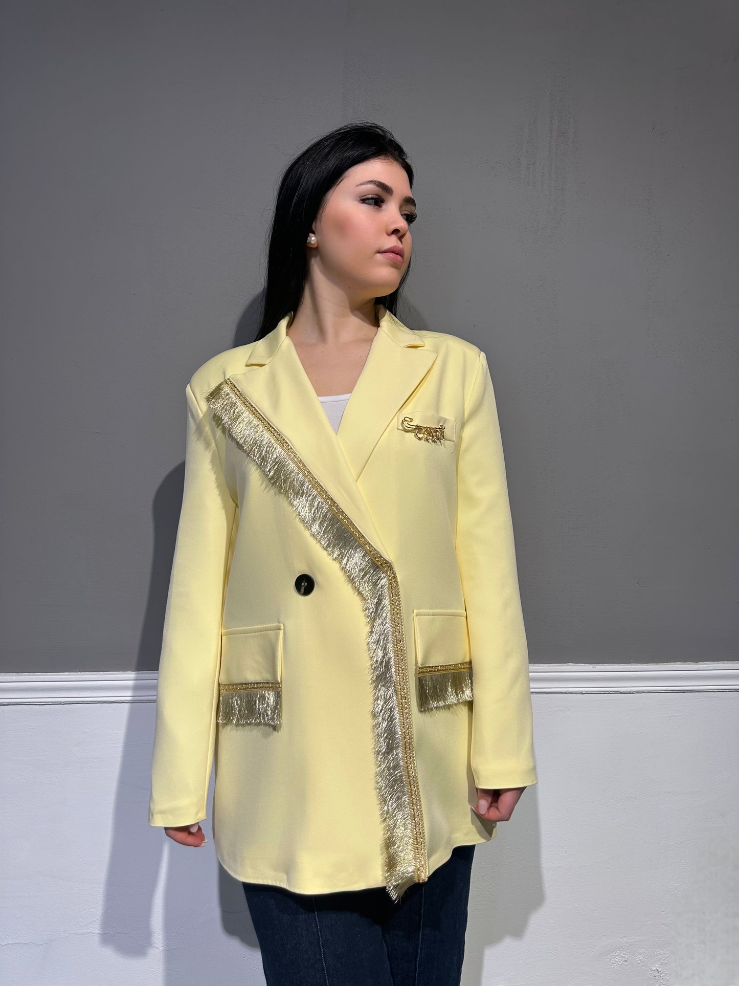 Blazer Frangia Gold Yellow