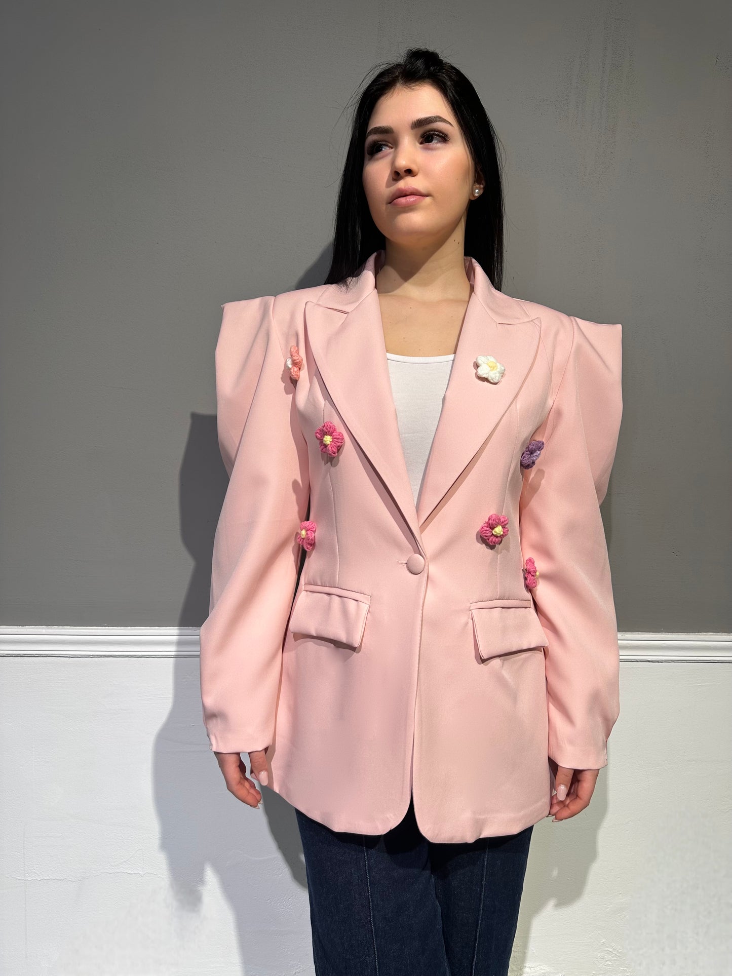 Blazer Flowers Pink