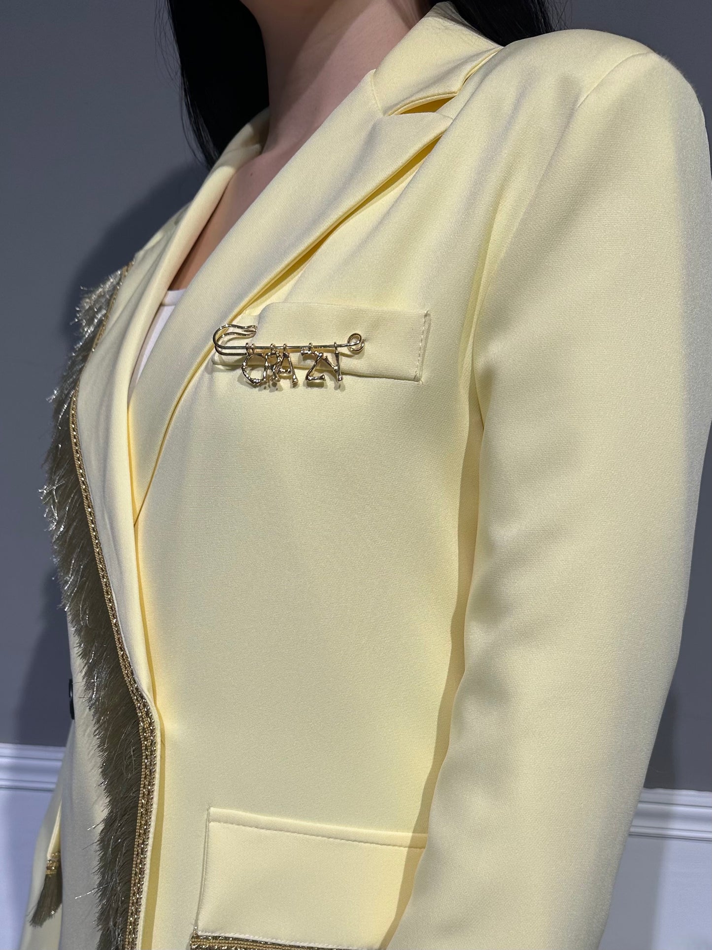 Blazer Frangia Gold Yellow