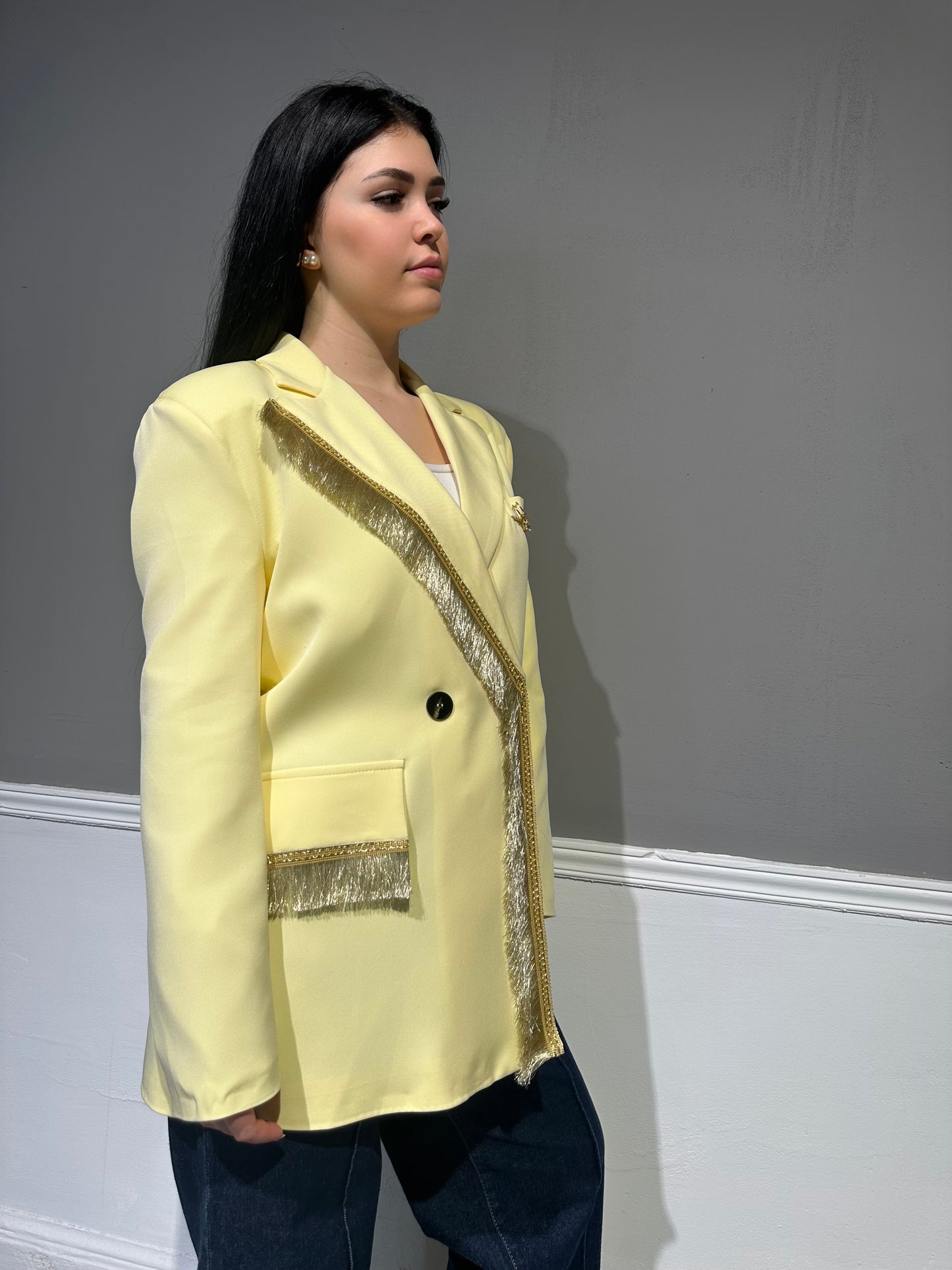 Blazer Frangia Gold Yellow